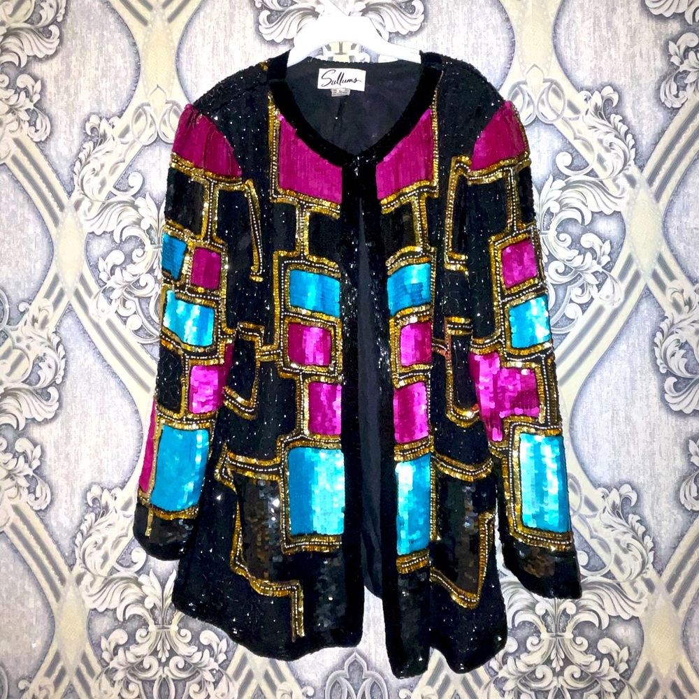 Vintage 1980's Rainbow Sequin Jacket stunning! 😍